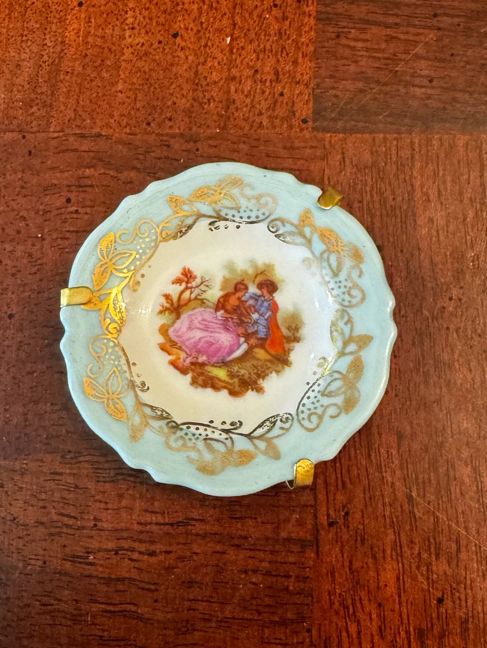 Goudeville Limoges Made in France 2" Mini Plate with Plate Hanger